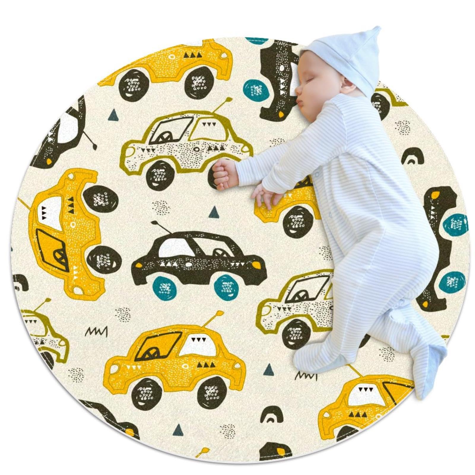 Tapis de salle de bain chambre enfant rond 1m antidérapant
