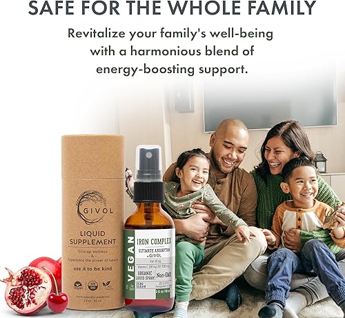 Miniatura 6 de Iron Supplement - 18mg Bisglycinate Complex with Vitamin C & B12 for Energy & Immunity Boost, Vegan Liquid Spray, Optimal Absorption - Non-GMO,