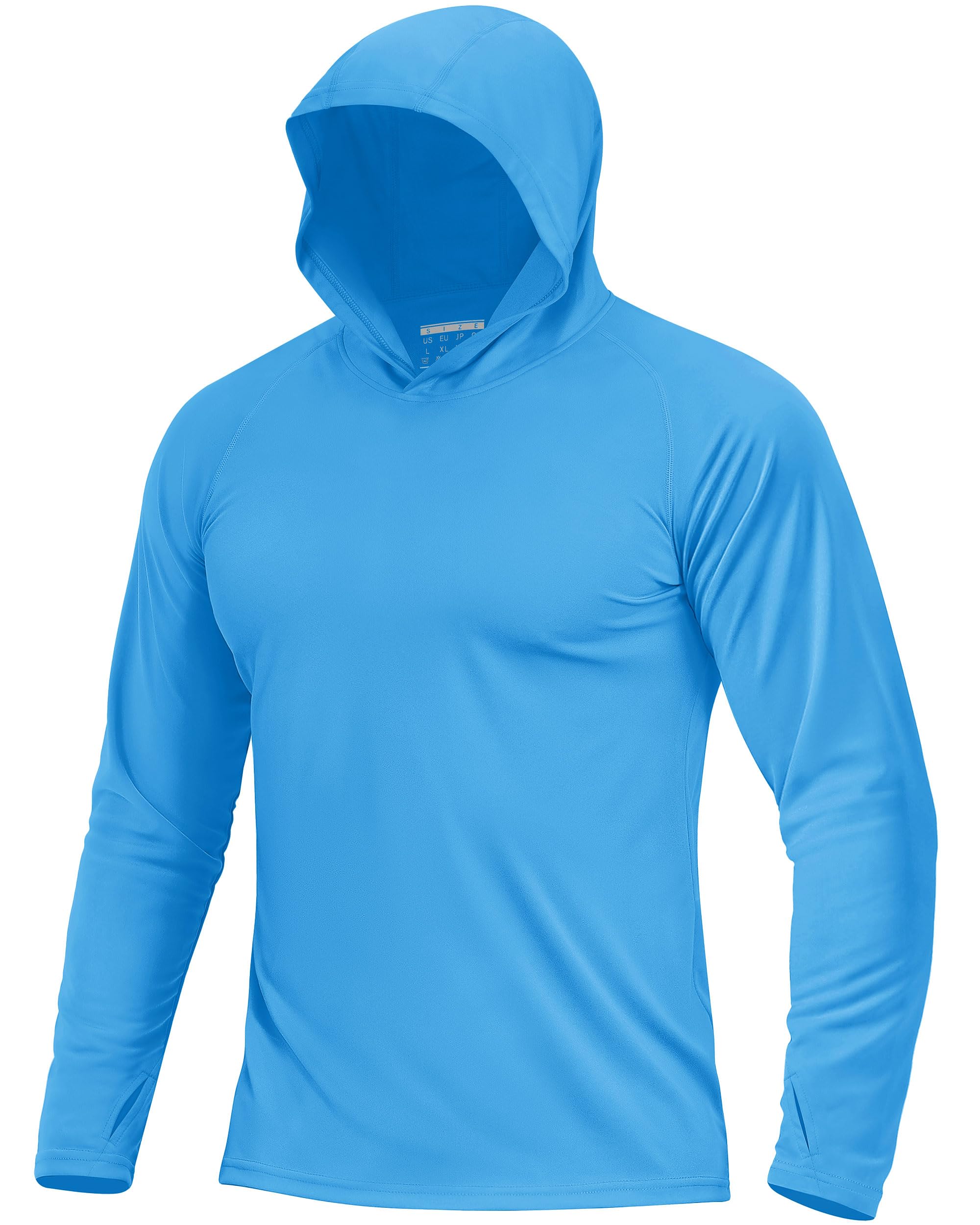 Boladeci Men's UPF 50+ Sun Protection Lightweight Hoodie Shirts Long Sleeve Fishing Shirt SPF UV Hiking Swim