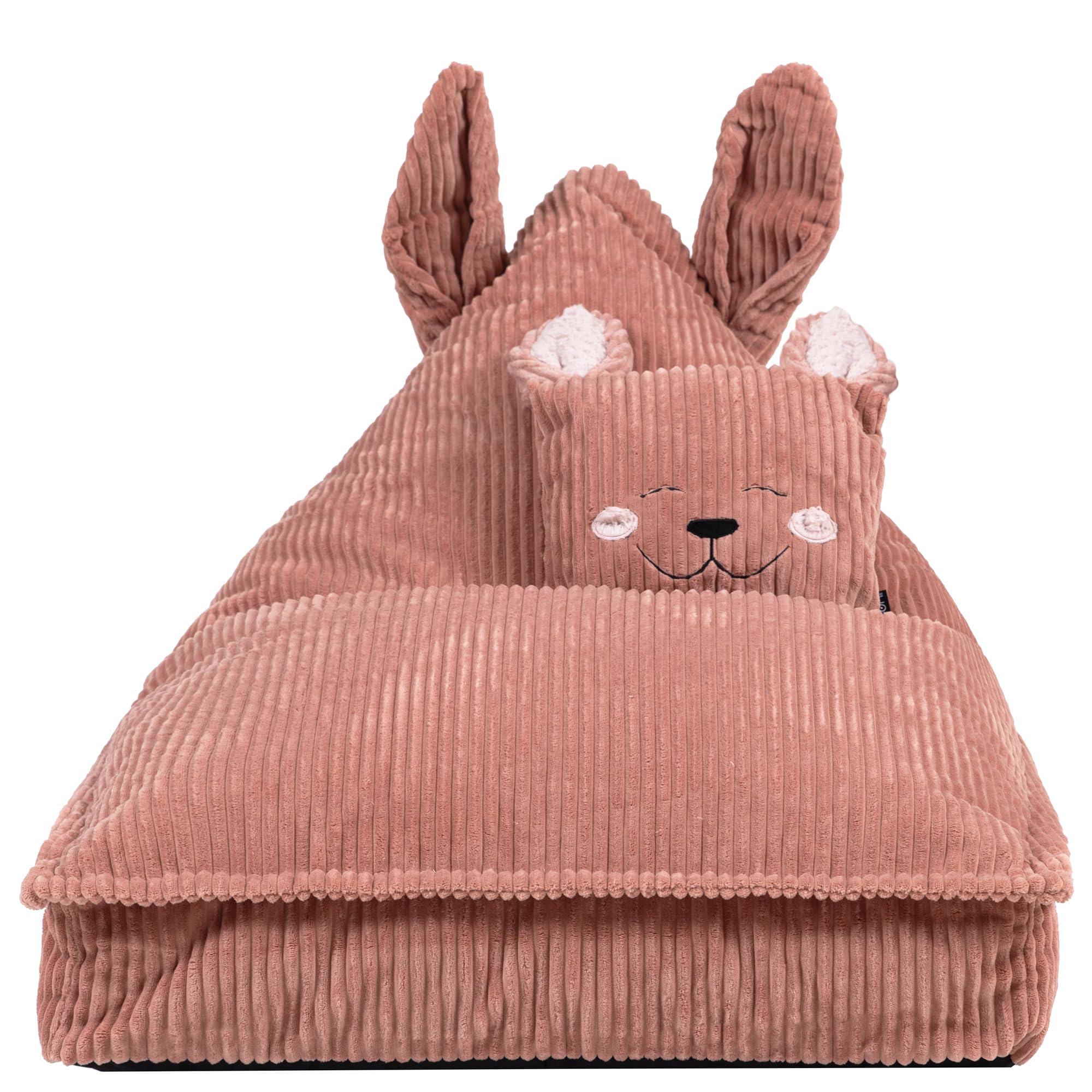 Icon Robyn Lapin Pouf Enfant, Fauteuil Velours Côtelé, Pouf Poire avec Remplissage, Chaise Enfant, Fauteuil Chambre, Meuble Chambre, Meuble Salon, Rose