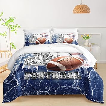 QOOMO 7 Pieces American Football Comforter Set Twin Size