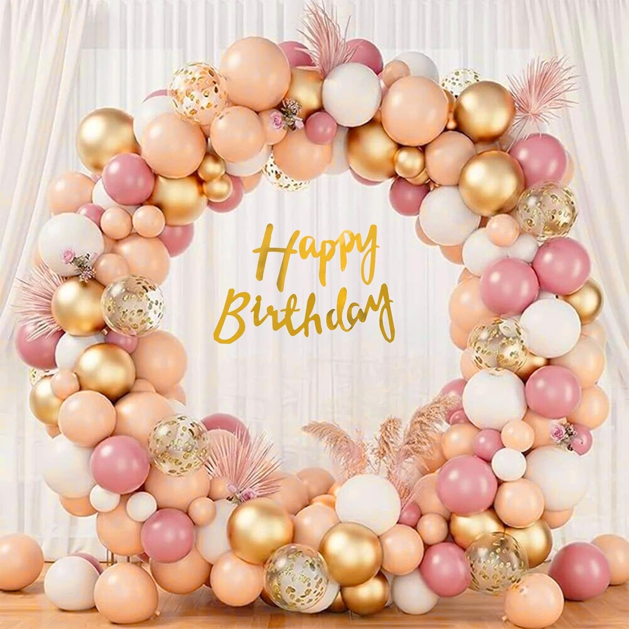 Special You Happy Birthday Decoration kit for girls with Pink, Peach, White Pastel Balloons for Decoration items, Half, 1st Birthday Decoration items for Baby girl, boy- 57 Pcs