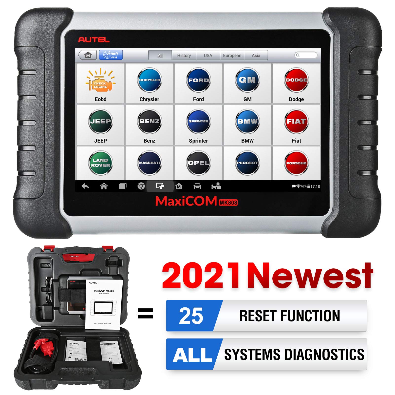 Autel Scanner MK808 Diagnostic Scan Tool 2021 Newest with All System