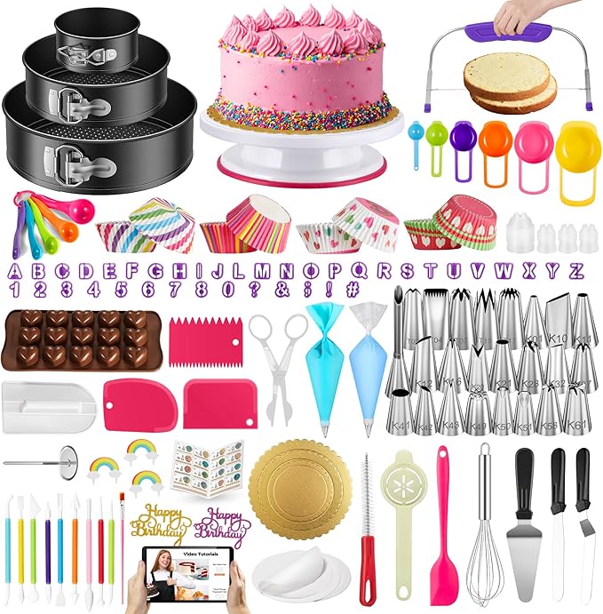 Kootek 700pcs Cake Decorating Kit, Baking Supplies with Spr…
