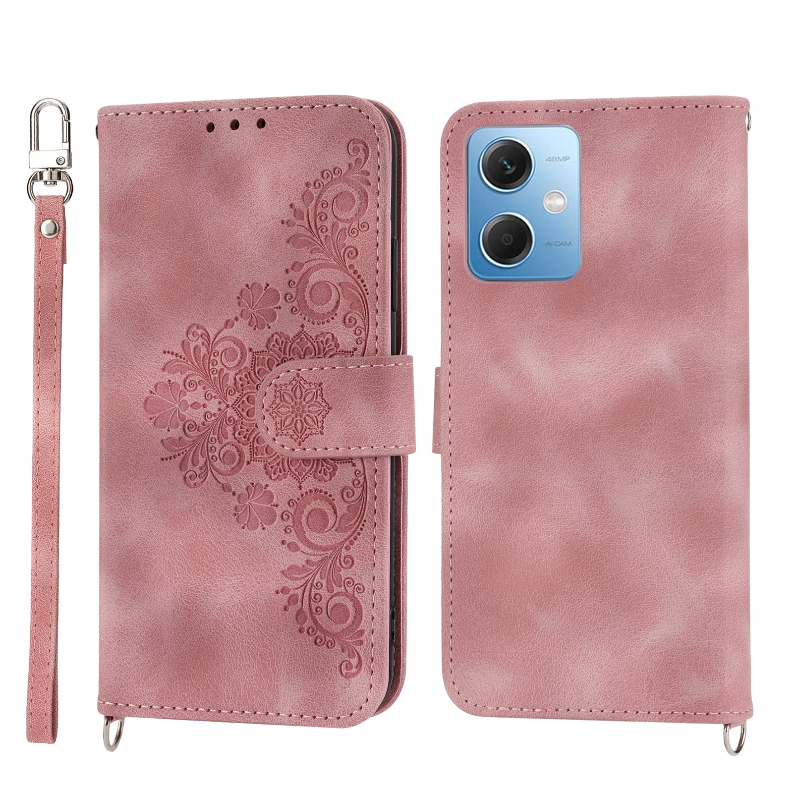 Custodia In Pelle Per Xiaomi Redmi Note 12 Pro 5G - Portafoglio Con Slot Per Carte E Supporto Magnetico - Blu - 4