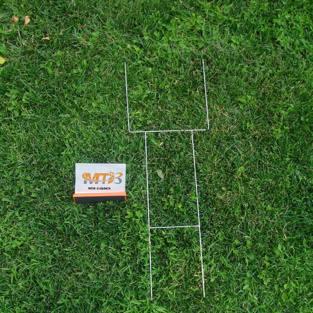 H Frame Wire Stakes 30 x10 inch 9 Gauge Galvanized Wire -Yard Sign Stakes Fit for 4mm, 5mm Corrugated Signs, Heavy Duty Metal Step Stakes, Pack of 25