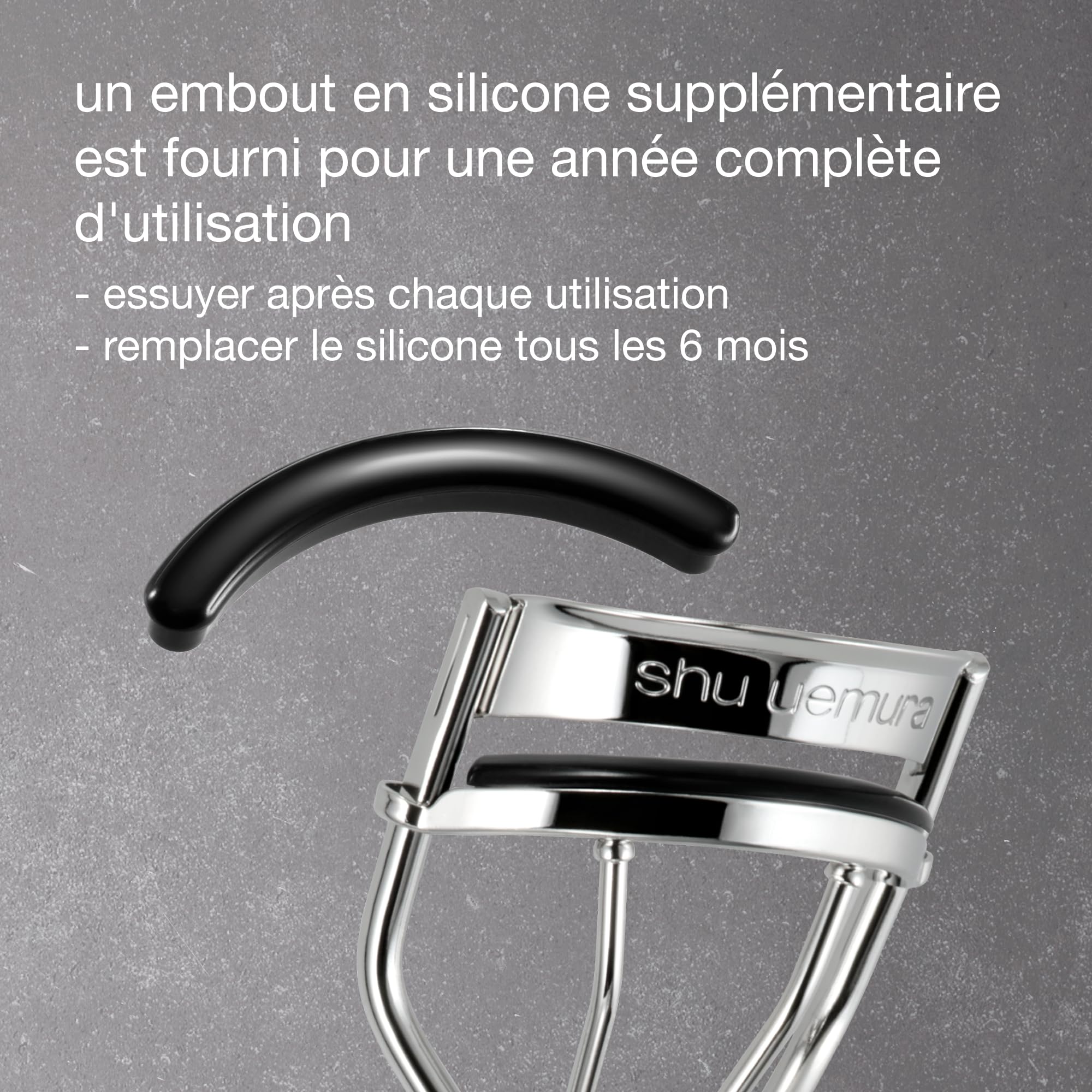 Shu Uemura Recourbe-Cils, Design Unique, Recourbe-Cils Professionnel, Courbure Optimale, Cils Allongés, Précis et Sans Pincement, Recharge Embout en Silicone Inclus