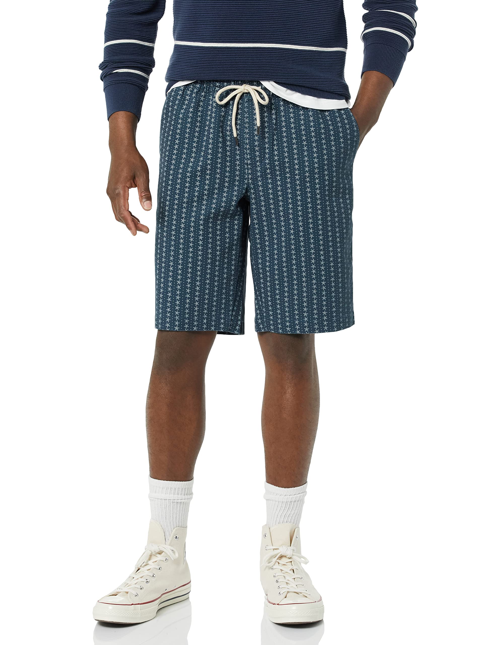 Photo 1 of Goodthreads Men's 11" Inseam Pull-On Stretch Canvas Short SIZE Medium COLOR Indigo, DESIGN Floral