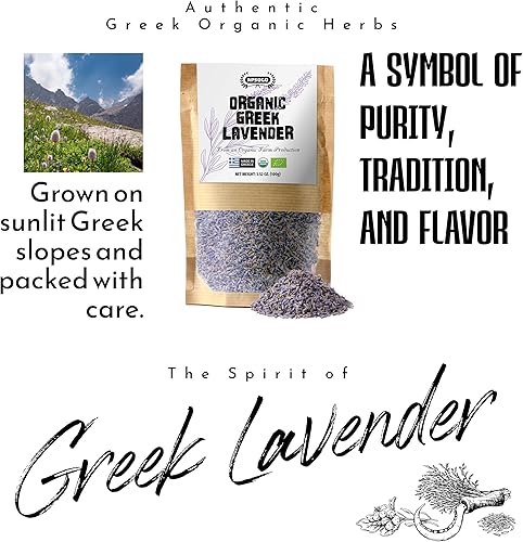 Miniatura 5 de Apsogo Lavanda griega orgánica flores secas de primera calidad (3.52 onzas), té de lavanda de hierbas orgánicas y uso culinario, cogollos enteros en