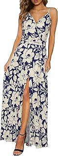 Women's 2026 Lightweight Summer Wedding Guest Beach Vacation Casual V Neck Split Flowy Maxi Dress