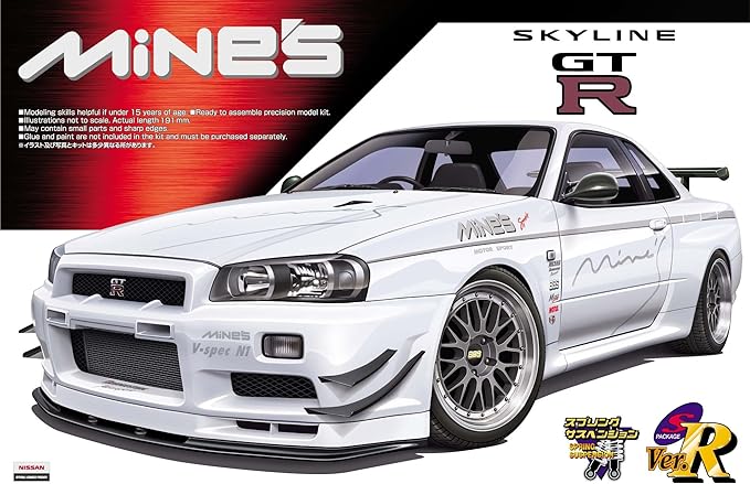 Amazon 青島文化教材社 1 24 Sパッケージver R No 45 マインズ ニッサン R34 スカイラインgt R プラモデル プラモデル 通販