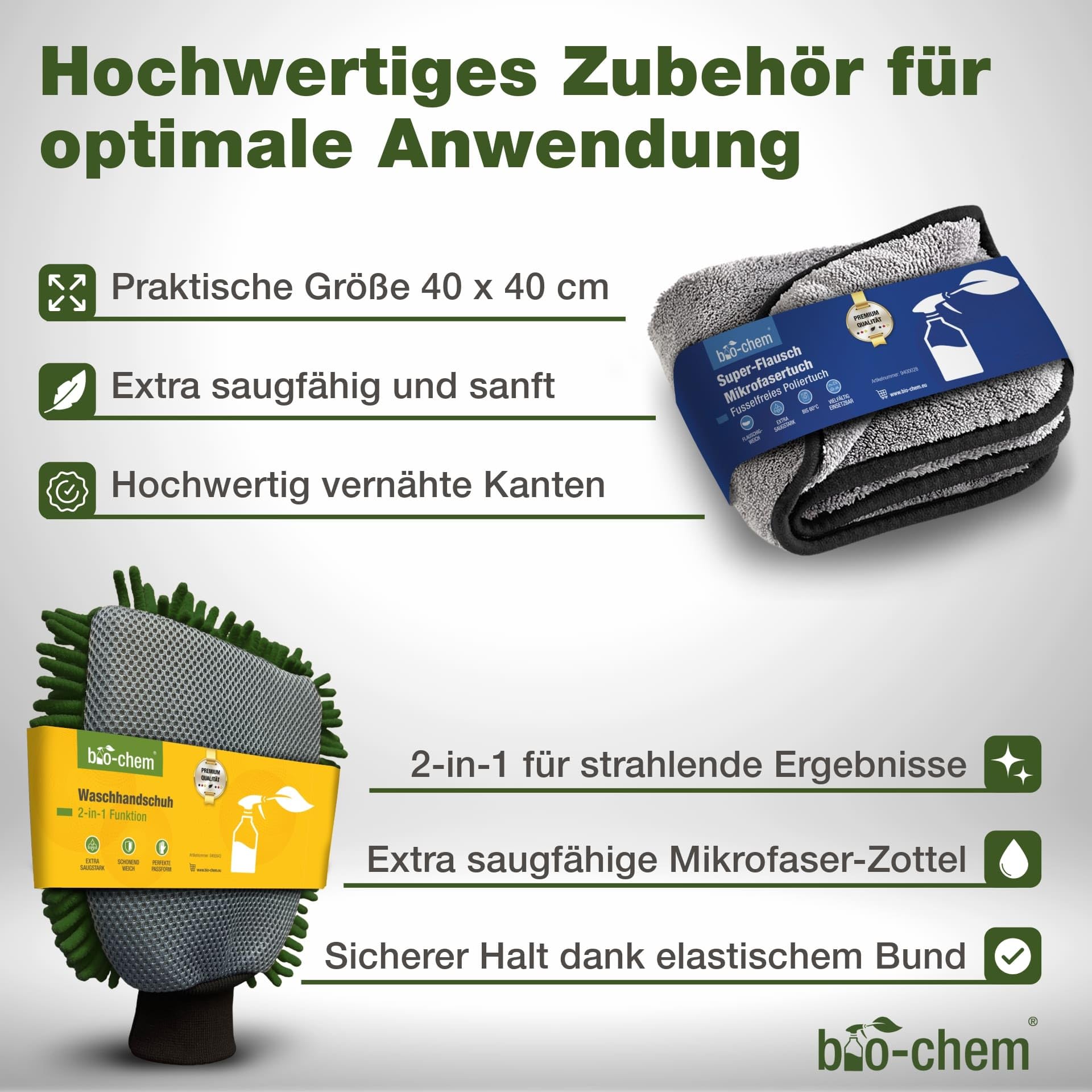 bio-chem Caravan- en camperverzorging, premium set, 10-delig, bevat buitenreiniger voor GFK, acrylglas, aluminium, kunststof en hygiënische reiniger voor campingtoilet, chemisch toilet en diverse