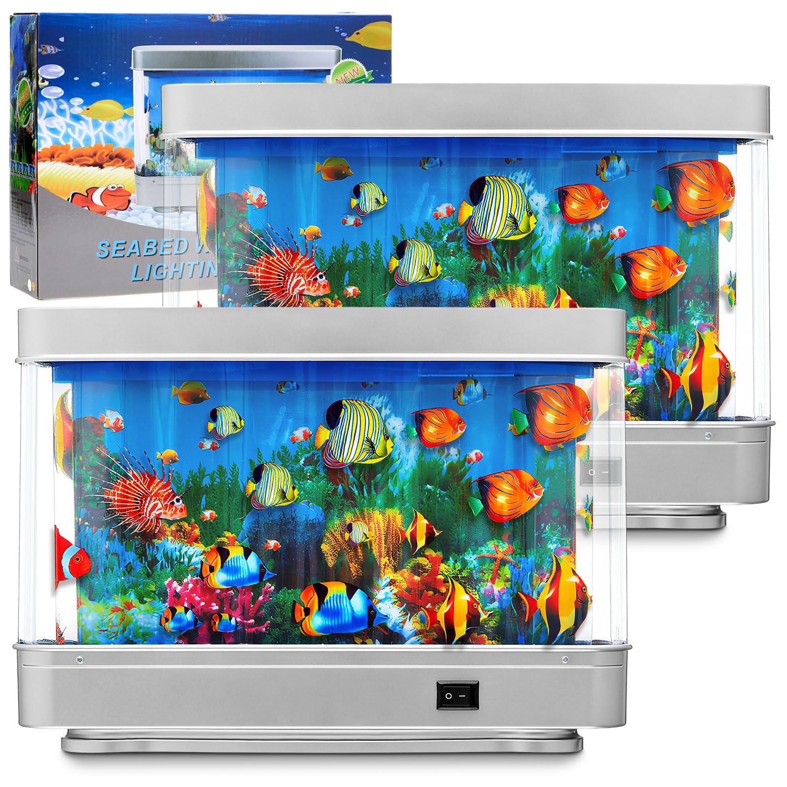 Amazon.co.jp: Baquler 人工フェイク水槽 2個 装飾 熱帯魚