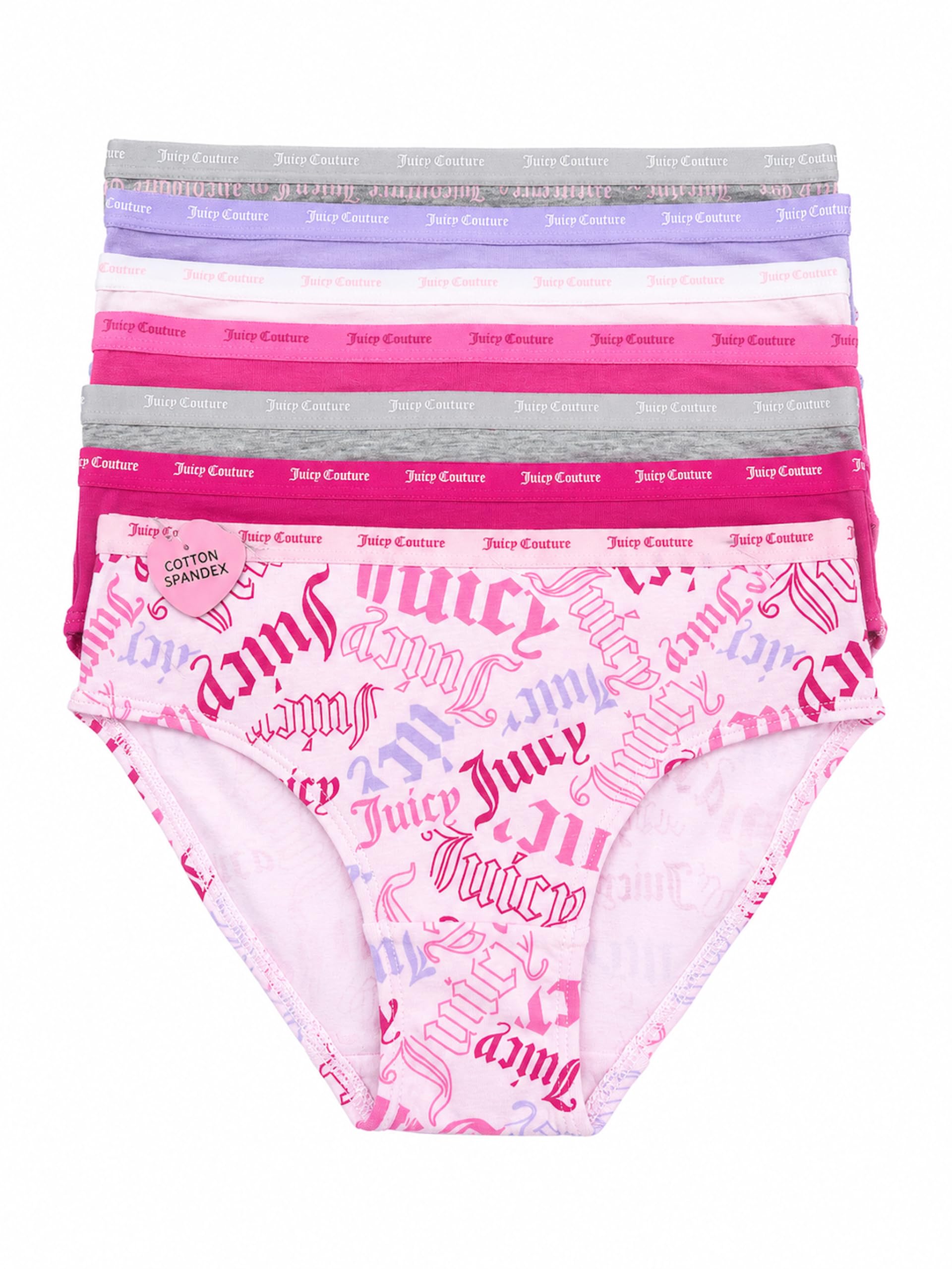 Juicy Couture Mädchen Bikini Slip Unterwäsche 7er Pack