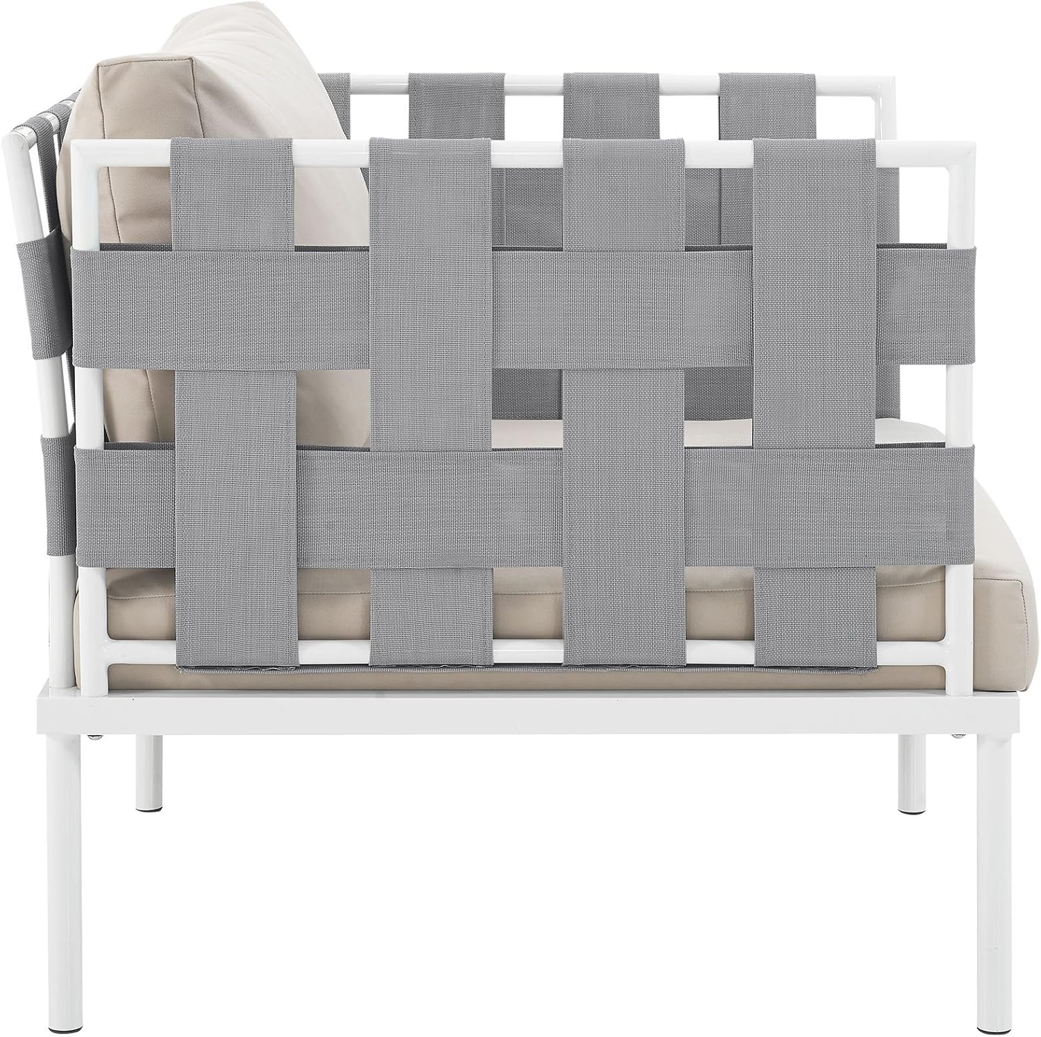 വശം view of Modway Harmony Armchair showing lattice detail