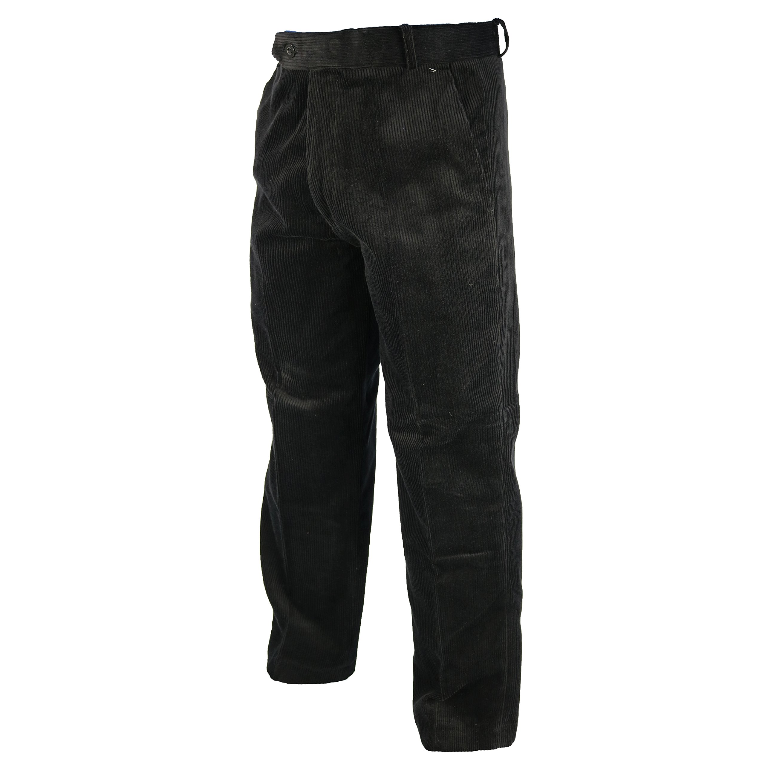 Jbc Collection Men's Black Thick Jumbo Chunky Corduroy Trousers Size 30-50 Inside Leg 27”,29”,31” Colours Navy Olive Brown