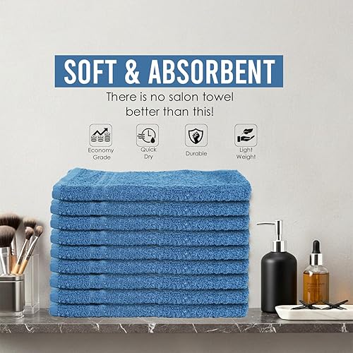 Miniatura 9 de STF Linen Toallas de mano  Paquete de 24 toallas negras de salón  Toallas de spa 100% algodón  16 x 27 pulgadas, toallas faciales altamente