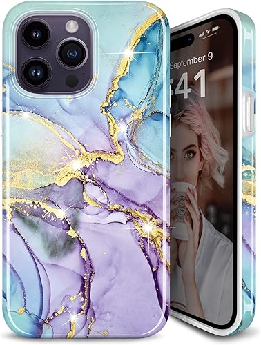 JIAXIUFEN Funda para iPhone 12 Mini, diseño de mármol con purpurina dorada, delgada, a prueba de golpes, TPU suave de goma de silicona, compatible