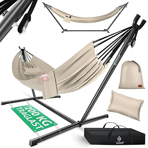 KESSER® Hängematte Lake mit Gestell, Doppel für 2 Personen, 200kg