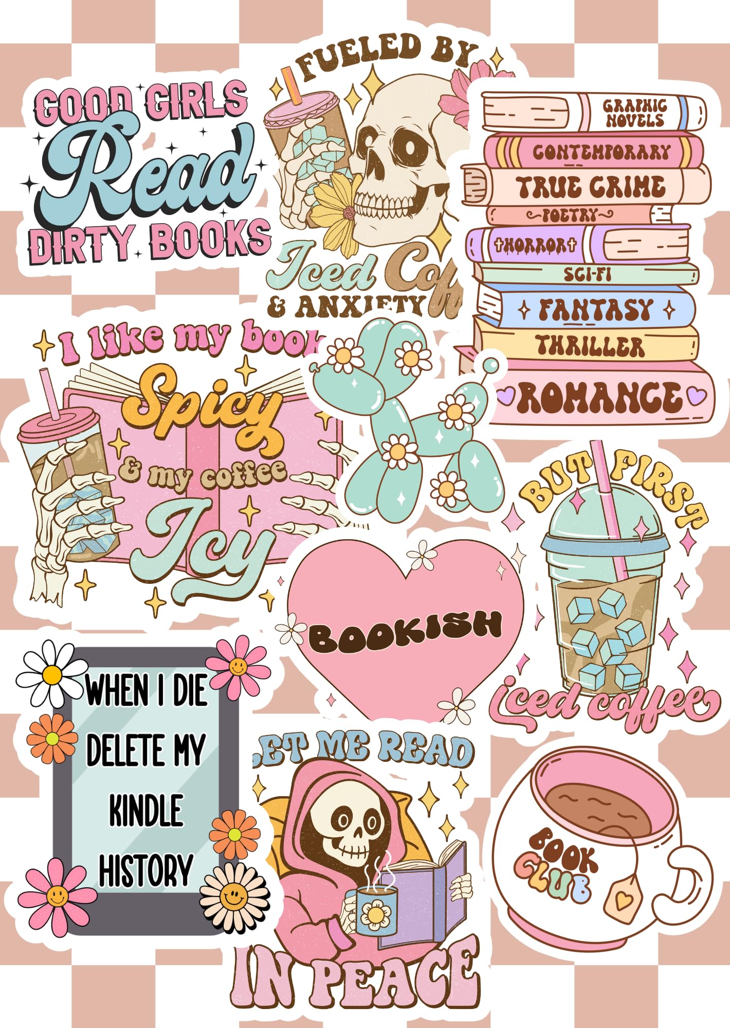 Spicy Bookish Kindle Insert - Romance Reader Aesthetic E-Reader Cover - Cute Insert for Clear Cases - Iced Coffee & Book Lover Gift, Funny Booktok Trend (11th Gen Paperwhite)