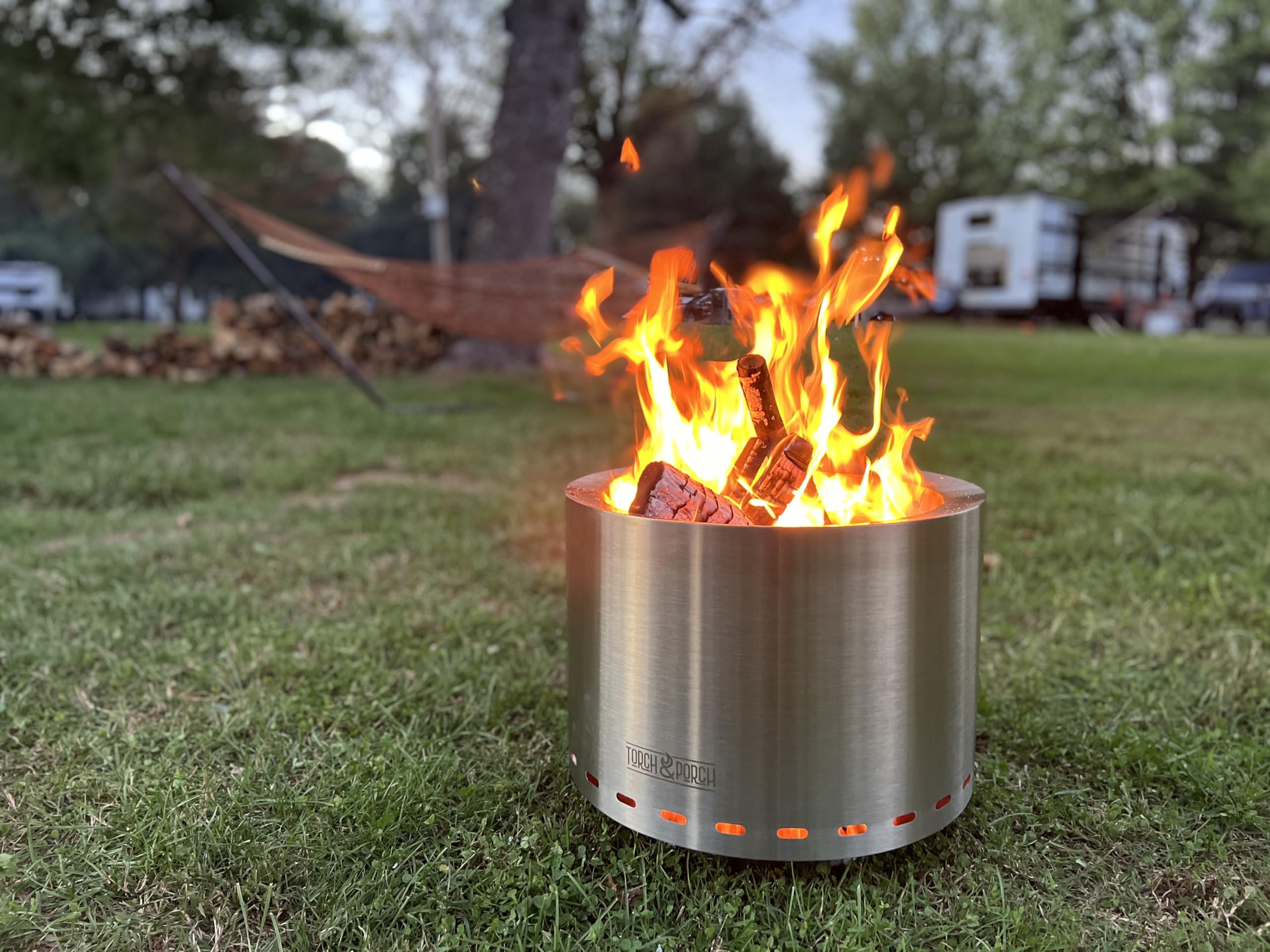 Amazon.com : Torch & Porch 19.5 Inch Smokeless Stainless Steel