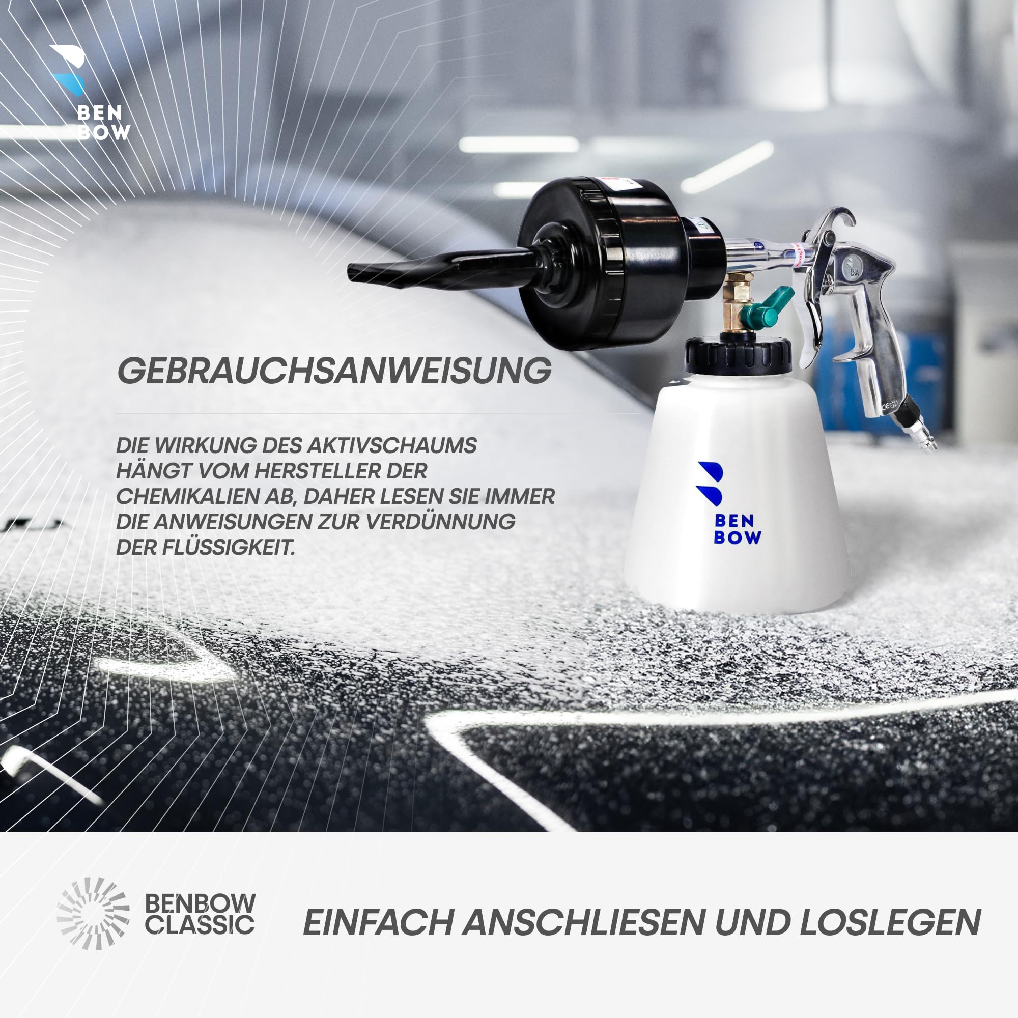 Druckluft Schaumkanone 1000 Ml - Reinigungspistole Für Auto & LKW Mit Festem Schaum