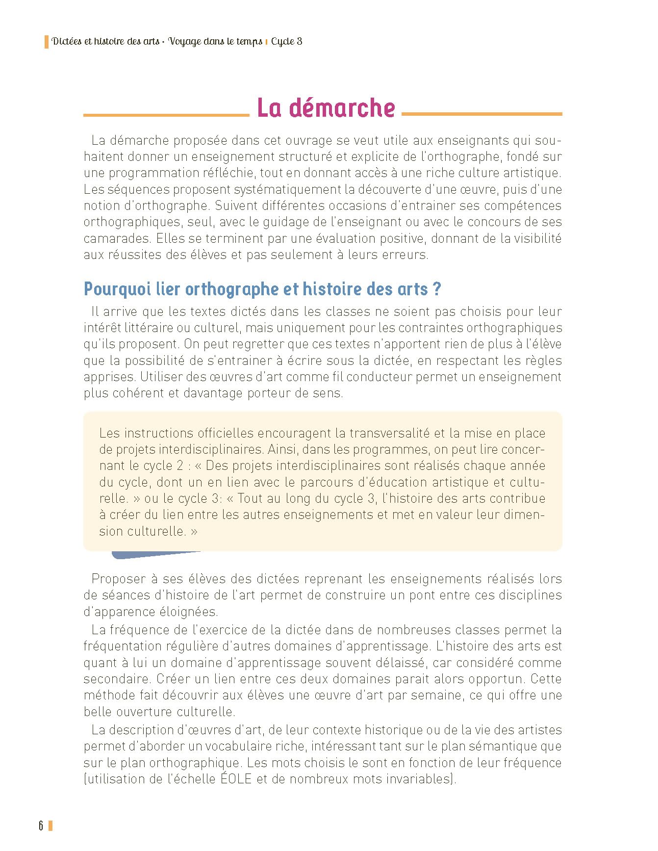 Dictées et Histoire des arts CM - Voyage dans le temps (+ ressources numériques)
