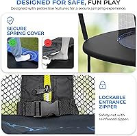 Vista 3 de SereneLife Trampoline Outdoor 10FT 12FT 14FT with Enclosure Net, Ladder and Anti-Rust Coating - ASTM Approved Recreational Trampolines - Heavy Duty