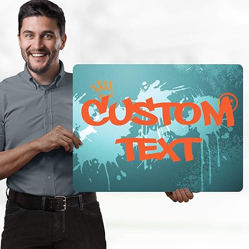 Miniatura 1220 de My Sign Center - Letrero personalizado, 11 colores de fuente, 13 estilos de fuente, 4 opciones de agujero, 22 tamaños, 8 x 32 pulgadas, sin óxido,