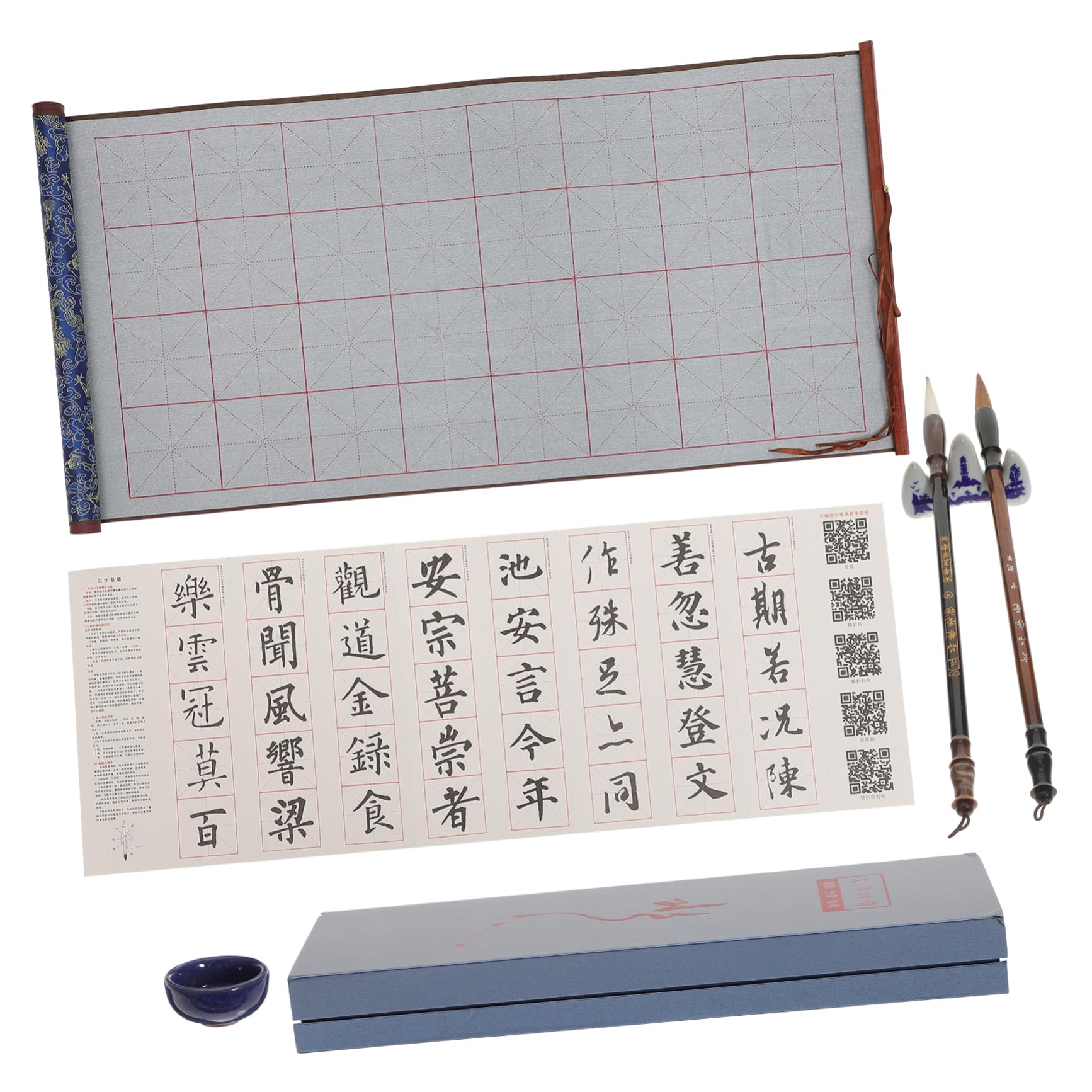 Wiederverwendbare Kalligrafiematte mit Chinesischem Kalligraphiepinsel und Kalligrafie Zubehör für Anfänger in Blau Vielseitig und Einfach zu Verwenden im Schreiben und Malen