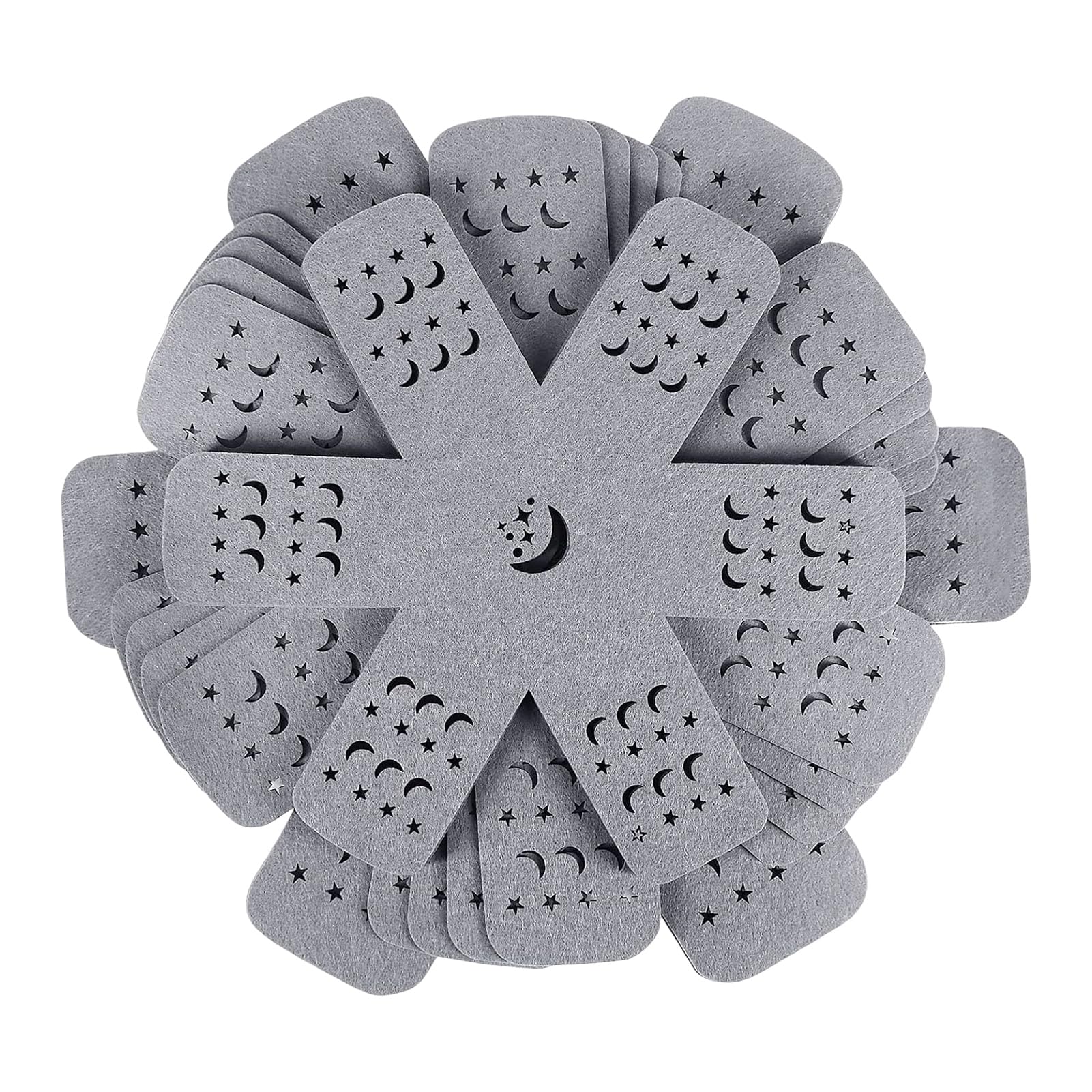 12Pcs Gray Pot And Pan Protectors Placemats Stacking Cookware Dividers Decorative Flower-Shaped Pallet Separators