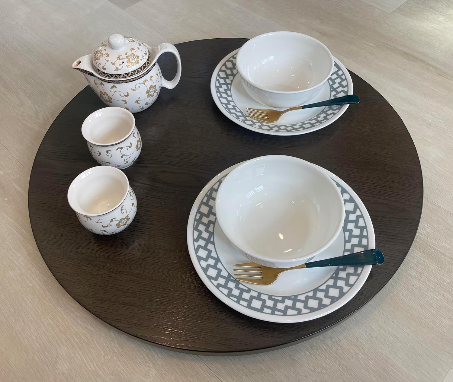 21" Wood Lazy Susan Turntable for Table Extra Large Lazy