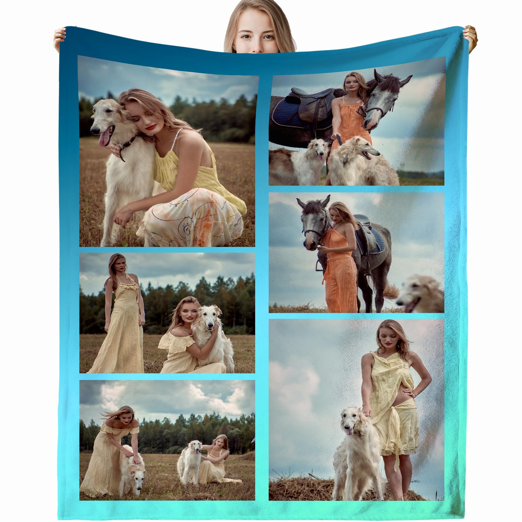 Personalised Blanket for Adults, Custom Photo Blanket Personalised for Adults Kids with Pictures Customized Gifts for Family Kids Pet Friends Birthday Mum, Dad, Boyfriend, Girlfriend