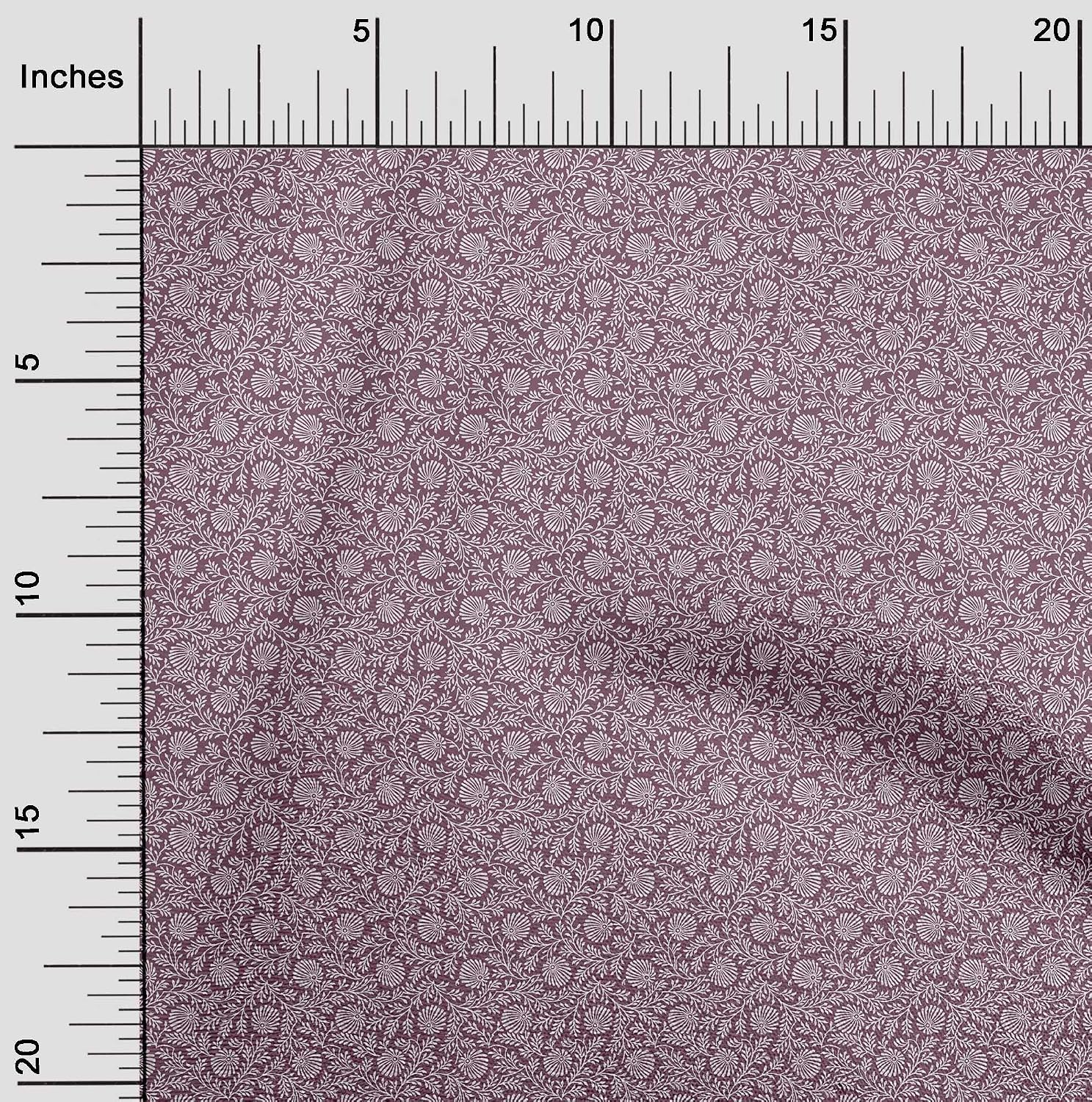 oneOone Georgette Viscose Fabric Leaves & Floral Artistic Printed Craft Fabric BTY 42 Inch Wide