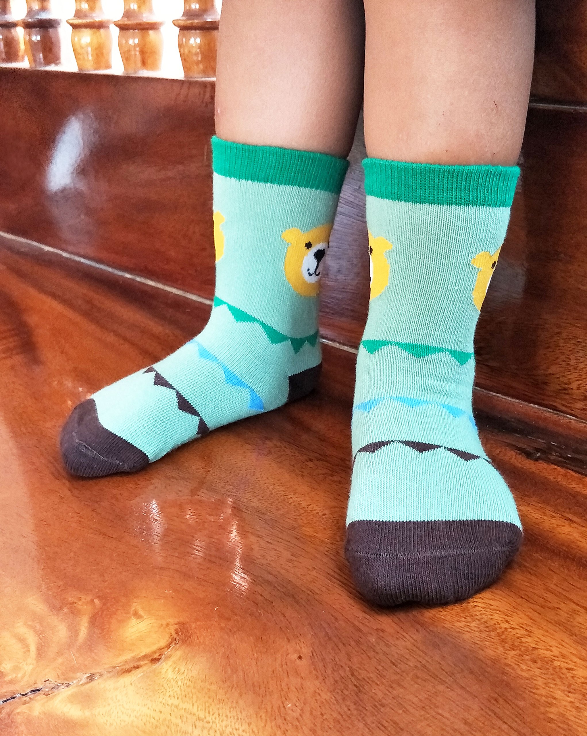 RATIVE Non Skid Anti Slip Crew Socks With Grips for Baby Infant Toddlers Kids Boys, 12-pairs/Rb-71518, 3-5T 3