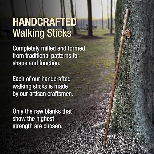 Miniatura 6 de Brazos Handcrafted Wood Walking Stick, Twisted Oak, Traveler Style, for Men & Women, Made in The USA, 55"