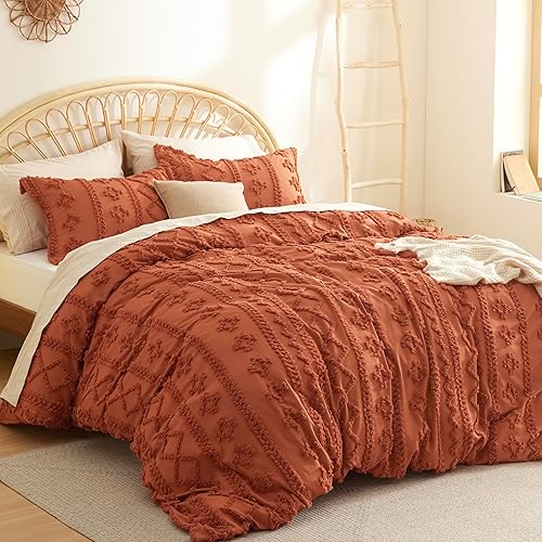 Miniatura 9 de Bedsure Funda de edredón bohemia, tamaño Queen, suave y cómoda, diseño elegante, ropa de cama bohemia para decoración, lavable a máquina, para todas