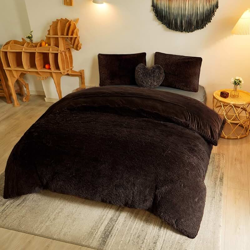 Amazon.com: dark brown comforter