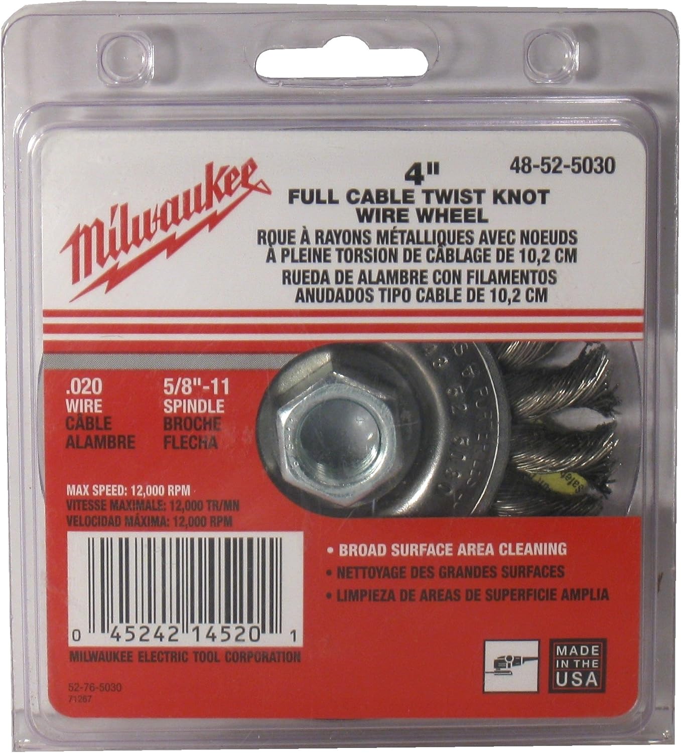 Milwaukee Electric - STEEL CABLE TWIST KNOT WHEEL 4 IN. .02 GAUGE WIRE