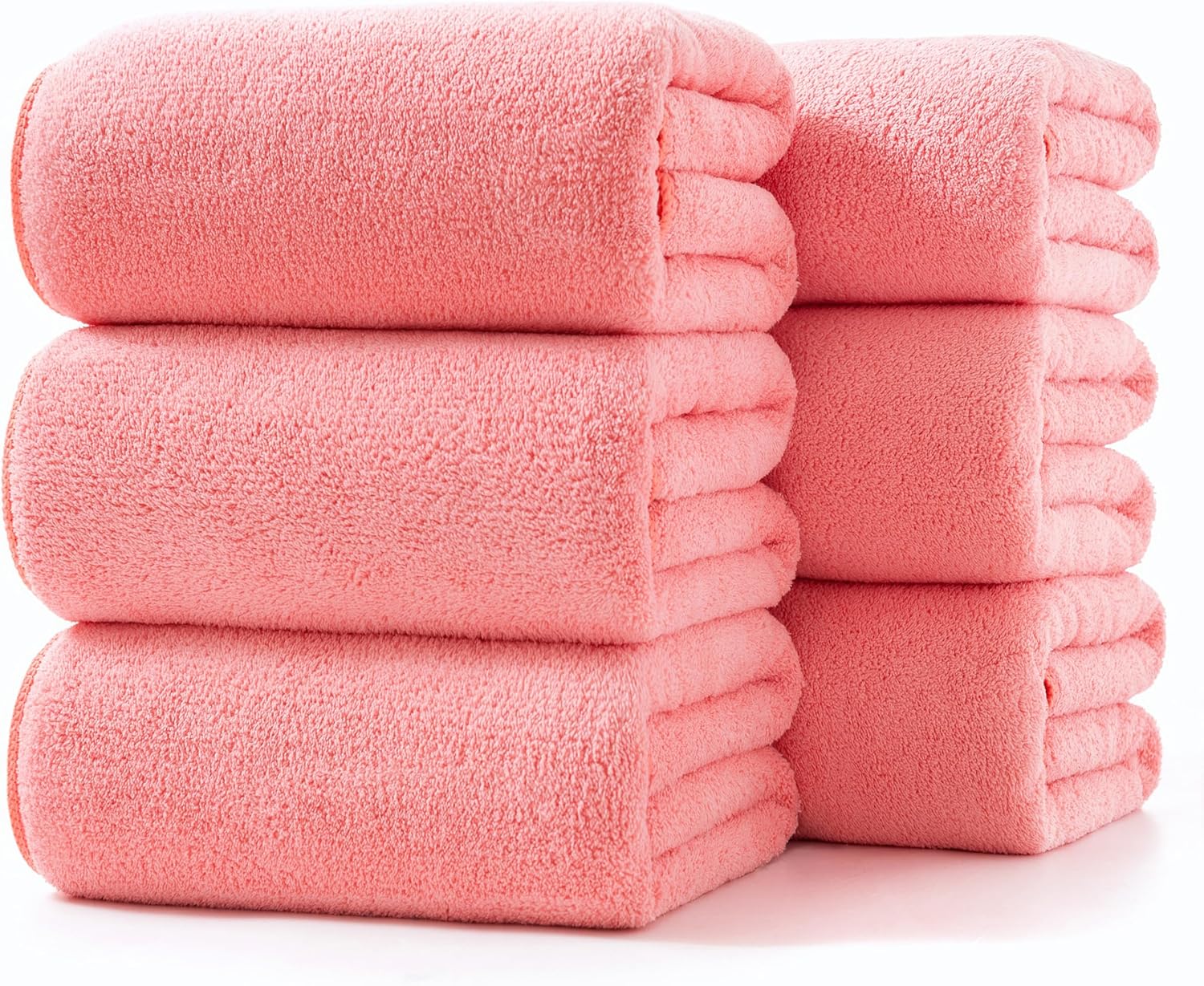 Lumimi Towel Set of 6 Very Soft Microfiber 3 Bath and 3 Hand Towels Quick Dry Light Weight for Bathroom Gym Salon, 6 Pack Blue