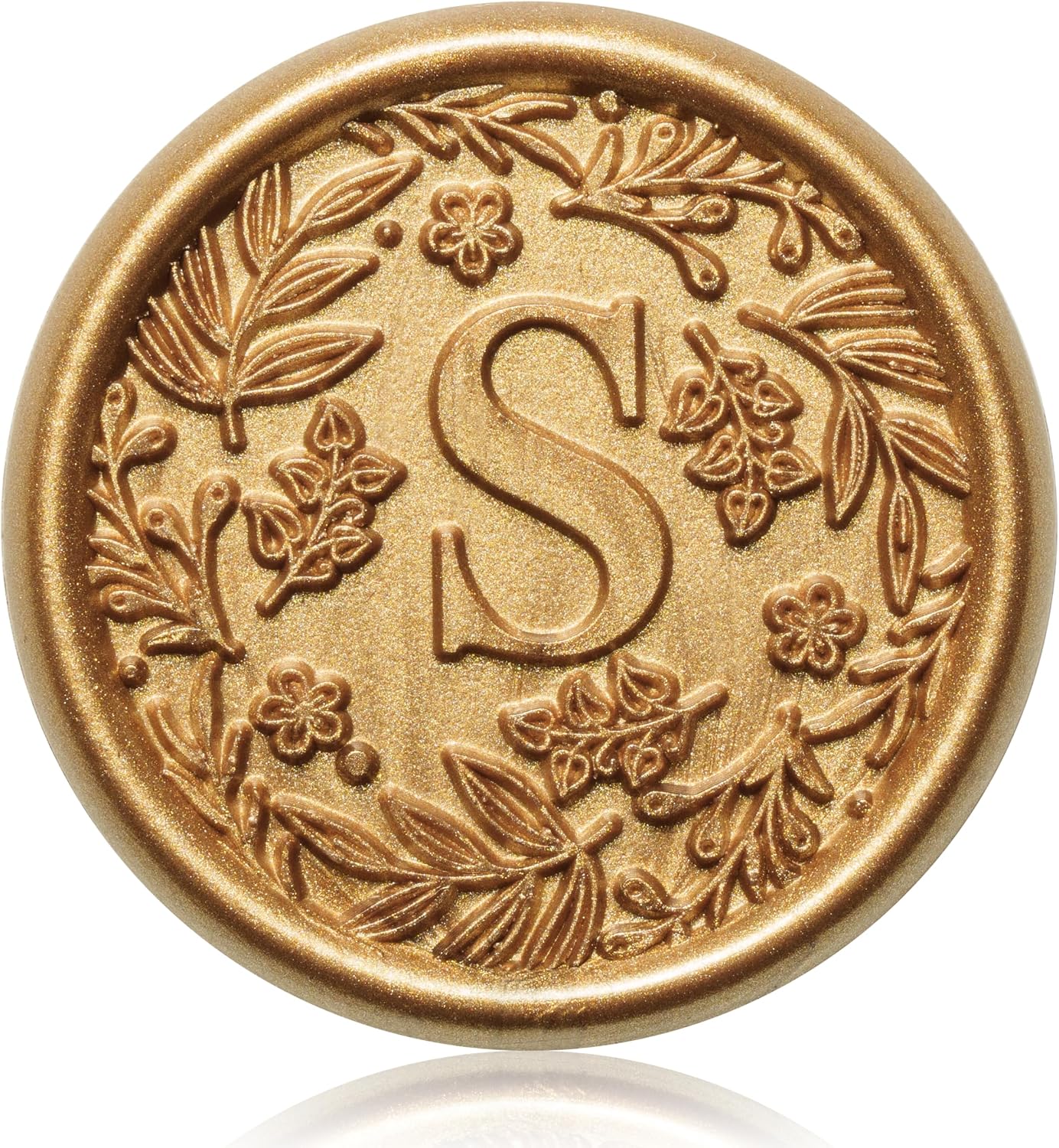 SWANGSA Letter Wax Seal Stickers, 30 Pcs Botanical Flowers Initial S Antique Gold Envelope Seal Stickers, for Wedding Invitation, Christmas, Gift Wrapping