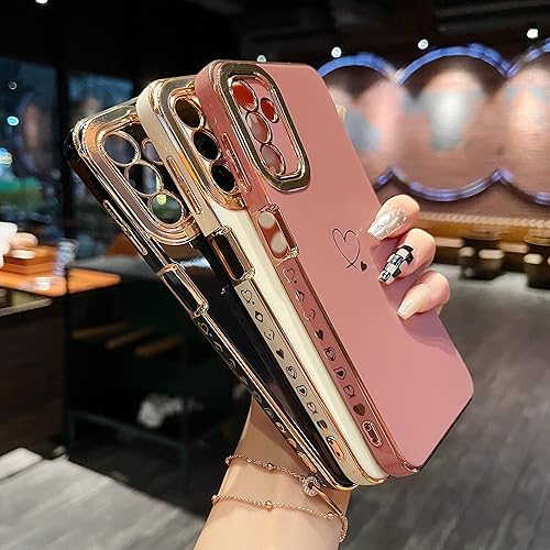 Miniatura 2 de ZTOFEAR - Funda compatible con Samsung Galaxy A13 5G, bonito diseño de corazones de amor chapado con protección para lente de cámara, carcasa