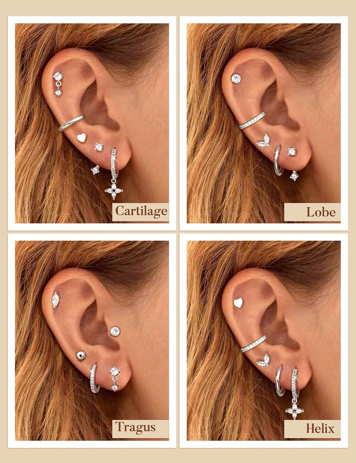 Jstyle Hypoallergenic Stainless Steel Earrings for Women, Surgical Steel Stud Hoop Earrings No Tarnish and Waterproof, Flat Back Earrings for Sensitive Ears, Lightweight Everyday - Image 3