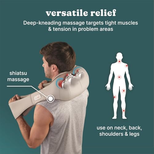 image for HoMedics Shiatsu Deluxe Neck & Shoulder Massager with Heat, 3 Speeds, 