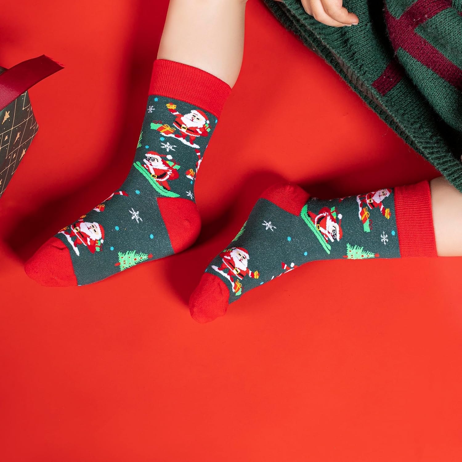 BONANGEL Kids Christmas Socks, Fun Novelty Animal Winter Warm Crew Socks, Funny Gifts for Boys Girls