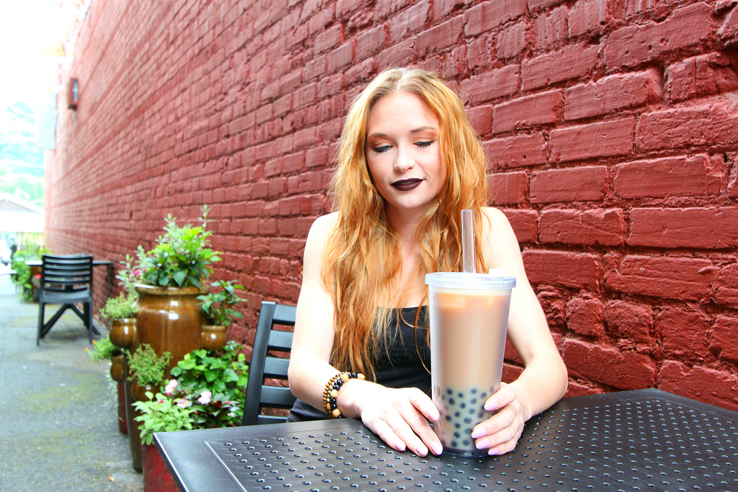 Easten Reusable Boba Cup Bubble Tea Cup 24 oz Smoothie Cup Smoothie