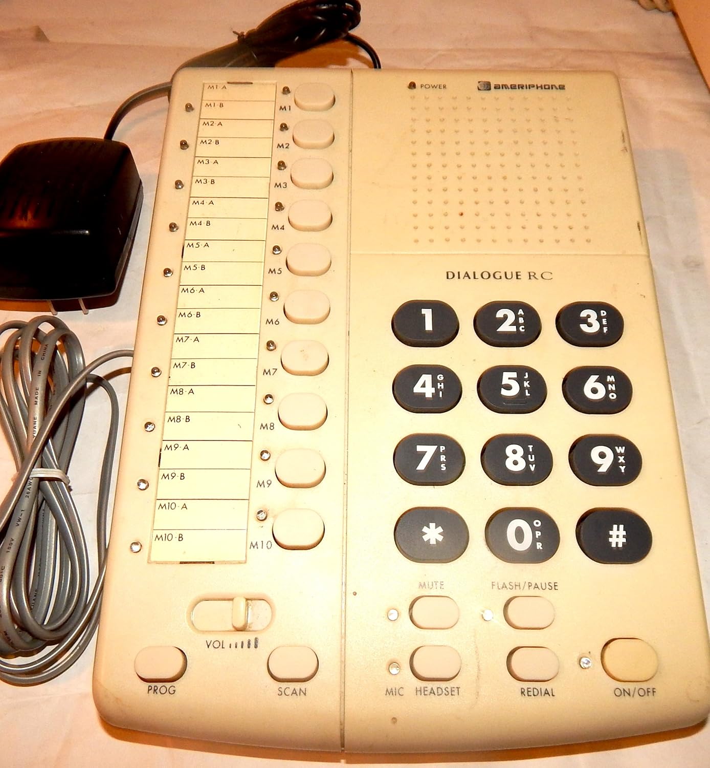 Ameriphone Dialogue RC-200 Hearing Impaired Telephone Base Unit