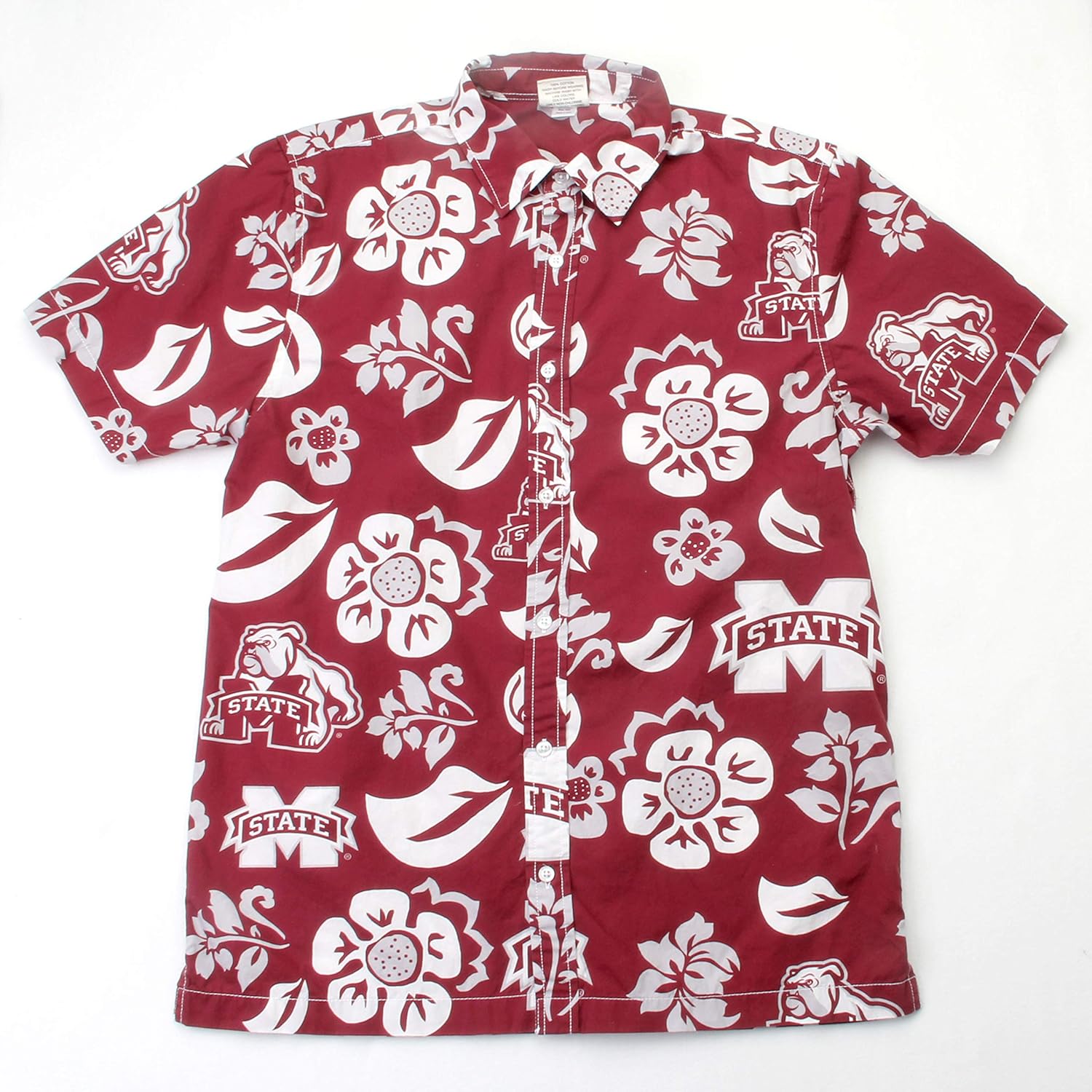 Wes and Willy NCAA Mens Hawaiian Floral Button Down Shirt