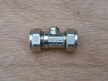 Primaflow 15mm Chrome Plated 2-Port Brass Compression Valve (Packet of 10)