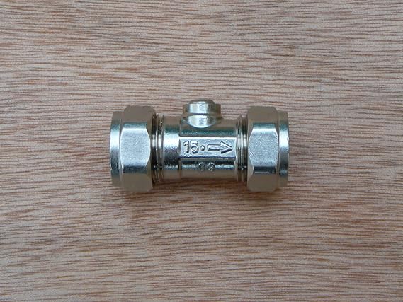 Primaflow 15mm Chrome Plated 2-Port Brass Compression Valve (Packet of 10)